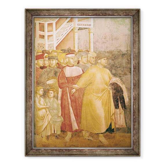 Tablou inramat - Giotto di Bondone - Francis renunta la toate bunurile lumesti, detaliu de Pietro di Bernardone - - Roveli