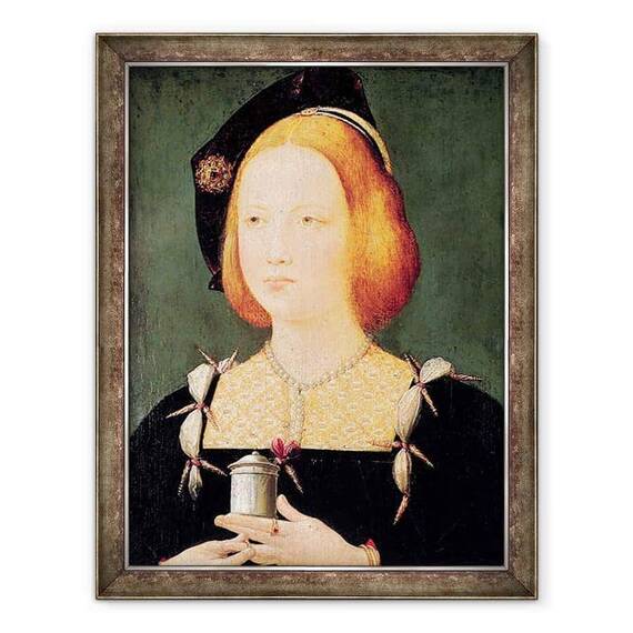 Tablou inramat - Scoala franceza - Portretul Mariei Angliei 1496-1533 Sotia lui Ludovic al XII-lea 1494-1533 c.1514 - - Roveli