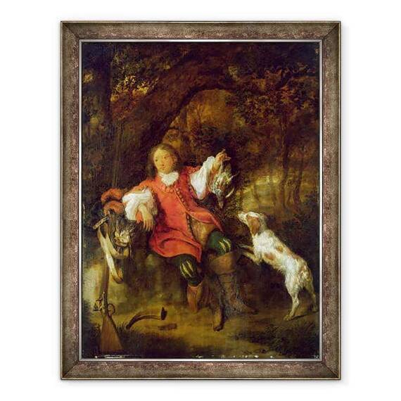 Tablou inramat - Gabriel Metsu - Vanatorul - - Roveli