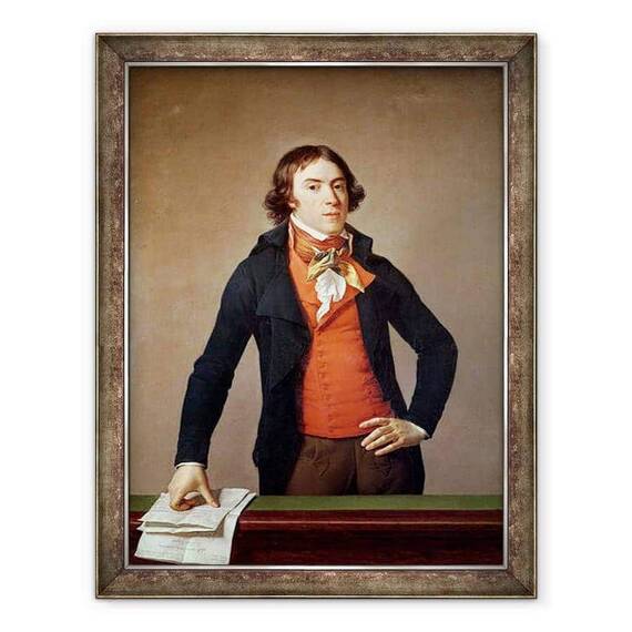 Tablou inramat - Jean Louis Laneuville - Bertrand Barere de Vieuzac 1755-1841 cu Hotararea Ludovic al XVI-lea 1754-93 4 ianuarie 1793 - - Roveli