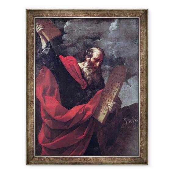 Tablou inramat - Guido Reni - Moise cu tablele Legii - - Roveli
