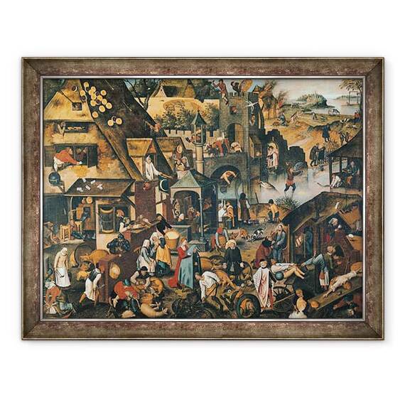 Tablou inramat - Pieter Brueghel the Younger - Proverbe flamanda - - Roveli