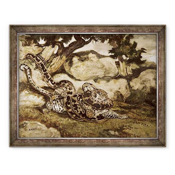 Tablou inramat - Antoine Louis Barye - Un Python omorand un tigru - - Roveli