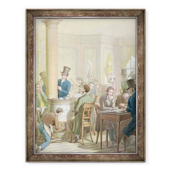Tablou inramat - Georg Emanuel Opitz - Cafe de Comert - - Roveli