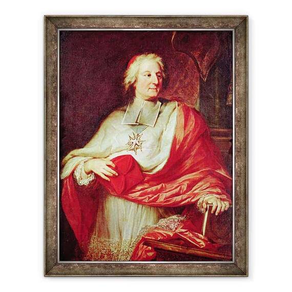 Tablou inramat - Hyacinthe Francois Rigaud - Portretul Cardinalului Melchior de Polignac 1661-1742 - - Roveli