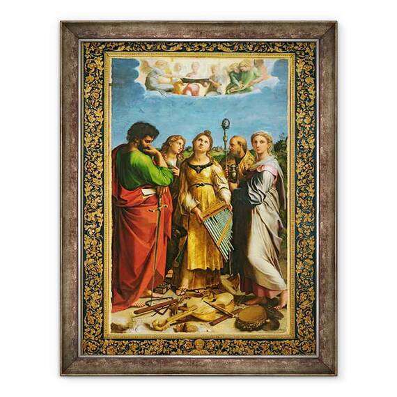 Tablou inramat - Raphael - Sfanta Cecilia inconjurata de Sfantul Pavel, Sfantul Ioan Evanghelistul, Sfantul Augustin si Maria Magdalena - - Roveli