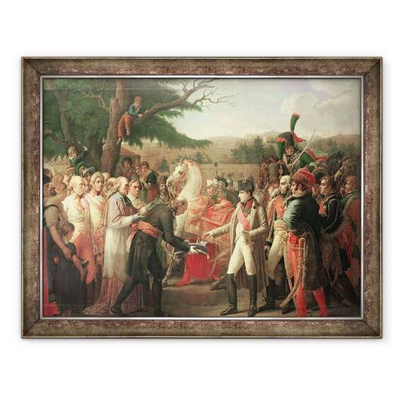 Tablou inramat - Anne Louis Girodet de Roucy-Trioson - Napoleon Bonaparte 1769-1821 Primirea cheilor Vienei la Schloss Schonbrunn, 13 noiembrie 1805 - - Roveli