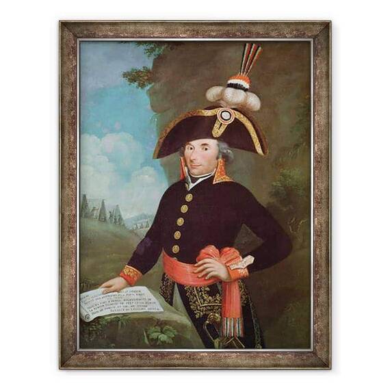 Tablou inramat - Scoala franceza - Portretul lui Andre Massena 1758-1817 General al Diviziei, 2 Frimaire - - Roveli