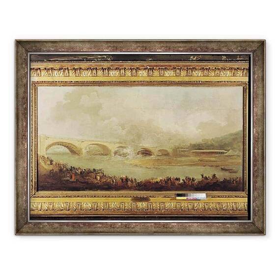 Tablou inramat - Hubert Robert - Dezvelirea Pontului de Neuilly - - Roveli