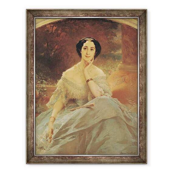 Tablou inramat - Edouard Louis Dubufe - Portretul Contesei De Hallez-Claparede - - Roveli