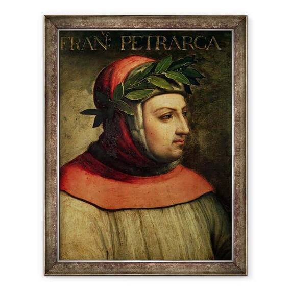 Tablou inramat - Scoala Italiana - Portret De Petrarch Francesco Petrarca 1304-74 - - Roveli