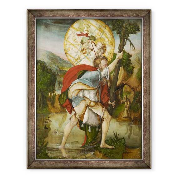 Tablou inramat - Master of Messkirch - Sfantul Christopher purtand copilul Hristos - - Roveli