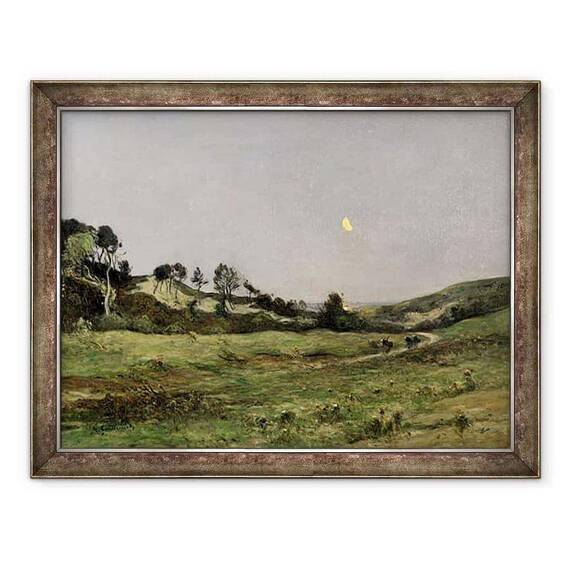Tablou inramat - Jean Baptiste-Antoine Guillemet - Seara peste Dunele Equihen - - Roveli