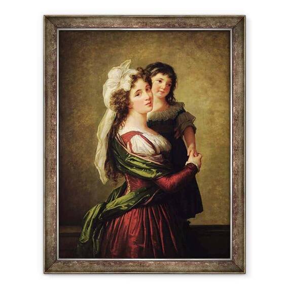 Tablou inramat - Elisabeth Louise Vigee-Lebrun - Madame Rousseau si fiica ei - - Roveli