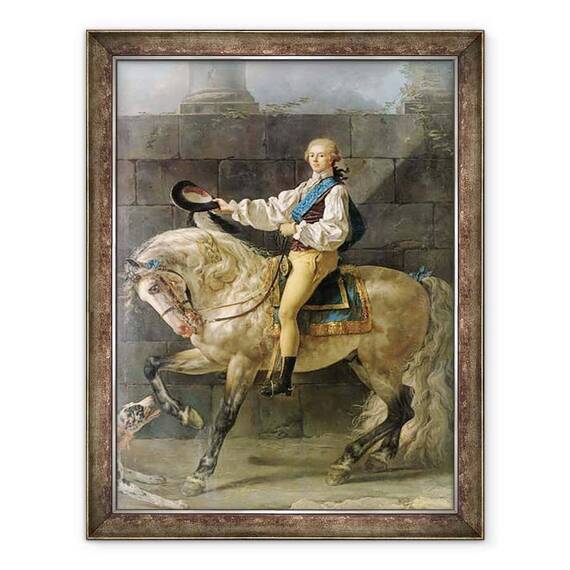 Tablou inramat - Jacques Louis David - Portret Ecvestru De Stanislas Kostka Potocki 1755-1821 1781 - - Roveli