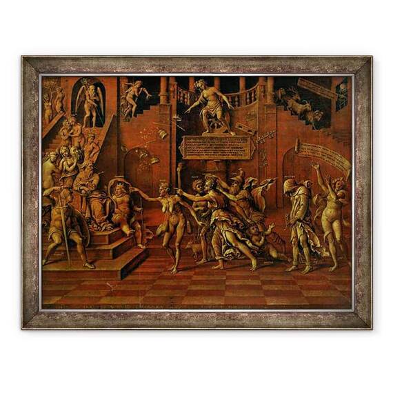 Tablou inramat - Lorenzo Leonbruno - Alegorie de calomnie sau - - Roveli