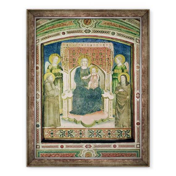 Tablou inramat - Master of Figline - Madonna intronata cu Sfantul Francisc de Assisi - - Roveli