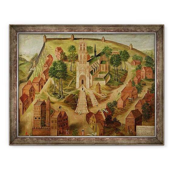 Tablou inramat - Melchior Fallon - Biserica Saint-Gery, Cambrai, din Mont des Boeufs - - Roveli