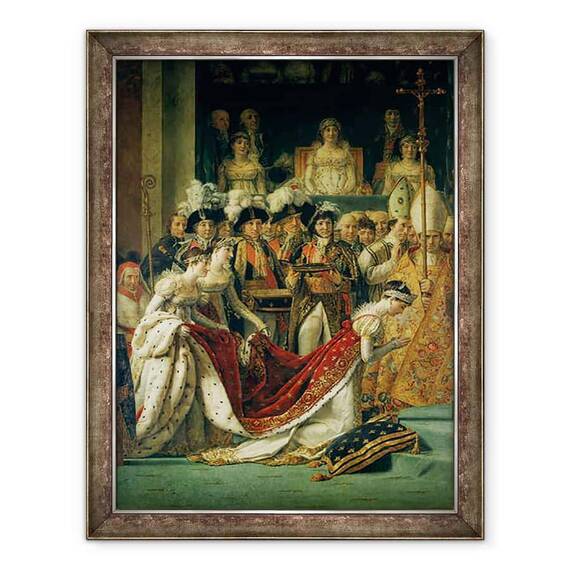 Tablou inramat - Jacques Louis David - Sfintirea imparatului Napoleon si incoronarea imparatesei Josephine de catre Papa Pius al VII-lea, detaliu V - - Roveli