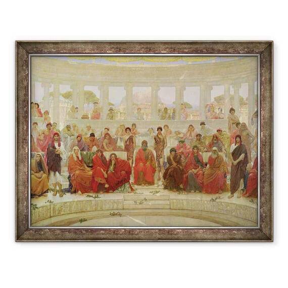 Tablou inramat - William Blake Richmond - Un public in Atena in timpul Agamemnon de Eschil - - Roveli