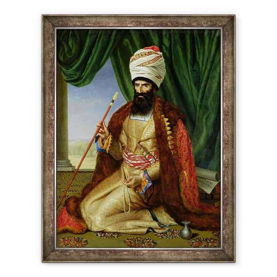 Tablou inramat - Cesarine Davin - Portretul lui Asker-Khan, Ambasadorul Persiei, la Paris in 1808 - - Roveli
