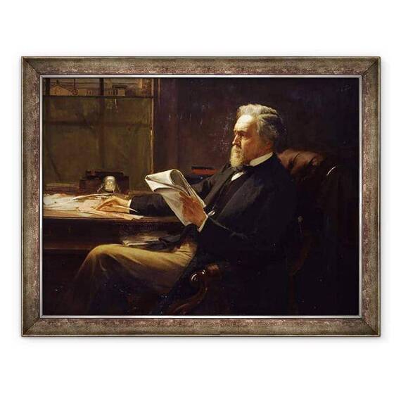 Tablou inramat - William Holyoake - Portretul lui George Jacob Holyoake 1817-1906 - - Roveli