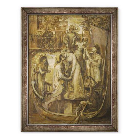 Tablou inramat - Dante Gabriel Charles Rossetti - Barca iubirii - - Roveli