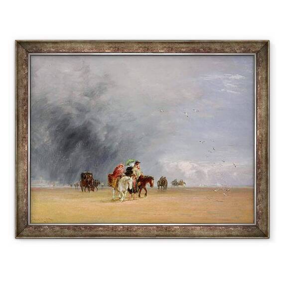Tablou inramat - David Cox - Traversarea nisipurilor - - Roveli