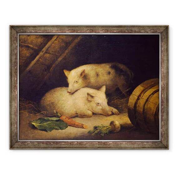 Tablou inramat - George Morland - Porci - - Roveli