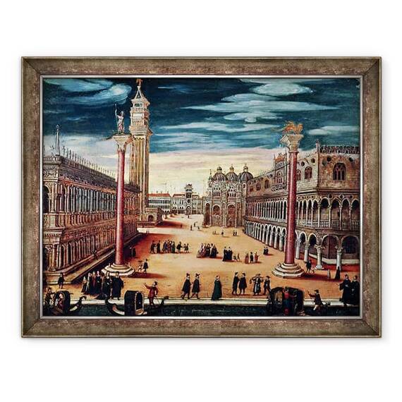 Tablou inramat - Scoala Italiana - Piazzetta di San Marco - - Roveli