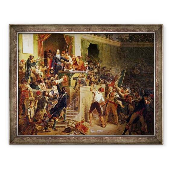 Tablou inramat - Jean Alphonse Roehn - Francois Boissy dAnglas 1756-1826 Salutandu-l pe seful adjunctului Jean Feraud 1758-95 1 Priarial An III 20 mai 1795 1831 - - Roveli