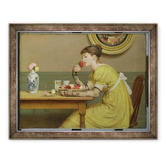 Tablou inramat - George Dunlop Leslie - trandafiri - - Roveli
