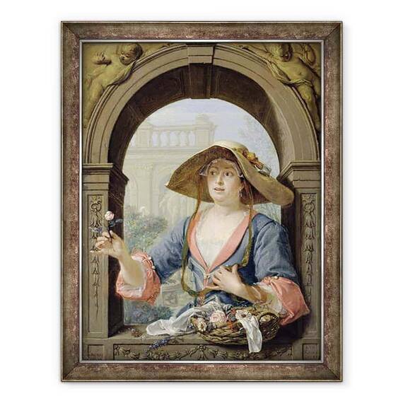 Tablou inramat - Jacques Ignatius de Roore - Portretul Stapanei Artistului M.C. Cremeri - - Roveli