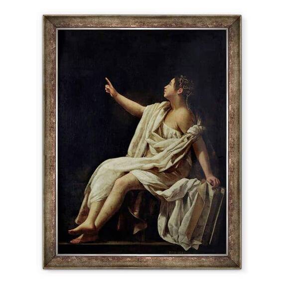 Tablou inramat - Giovanni Baglione - Poliimnia, muza poeziei lirice - - Roveli