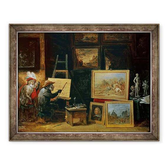 Tablou inramat - David Teniers the Younger - Pictorul Maimuta - - Roveli