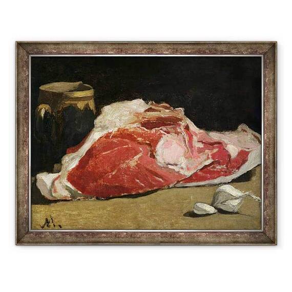 Tablou inramat - Claude Monet - Natura moarta, imbinarea carnii - - Roveli