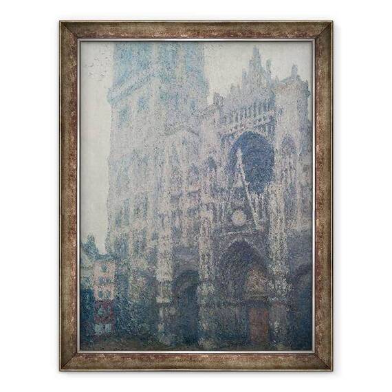 Tablou inramat - Claude Monet - Catedrala Rouen, Portalul de Vest, Vremea Gri - - Roveli