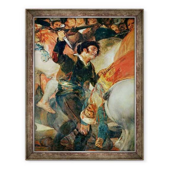 Tablou inramat - Francisco Jose de Goya y Lucientes - A doua mai, 1808. Revolta impotriva mercenarilor Mameluke, detaliu al unui om cu un pumnal - - Roveli