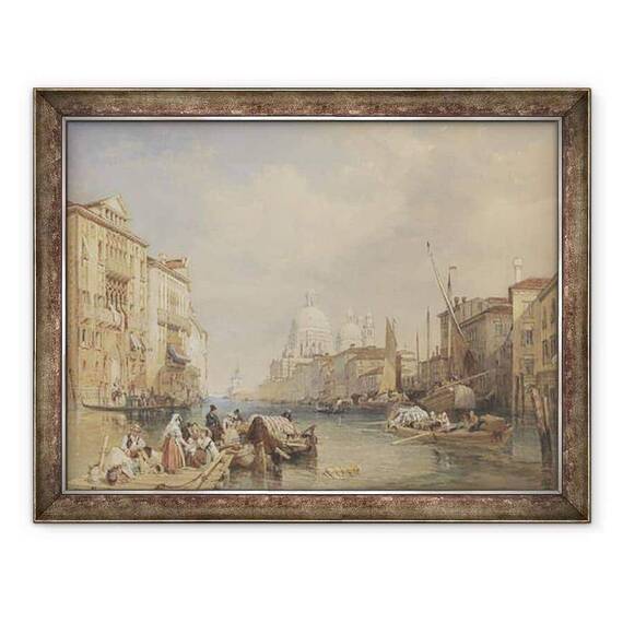 Tablou inramat - James Duffield Harding - Marele Canal, Venetia - - Roveli