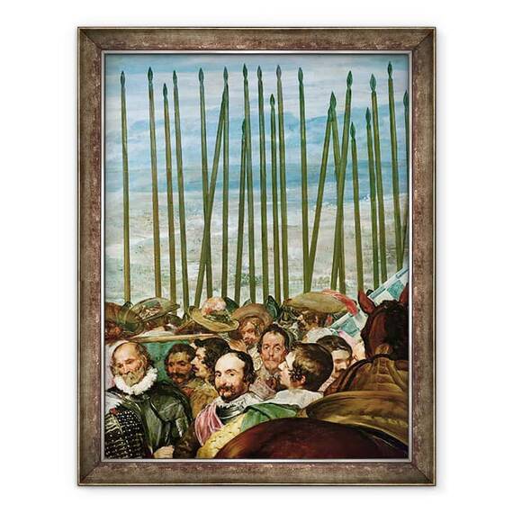 Tablou inramat - Diego Rodriguez de Silva y Velazquez - Capitularea Breda, 1625, detaliu de soldati cu lanci - - Roveli