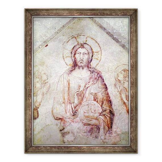 Tablou inramat - Simone Martini - Timpanul ilustrand Binecuvantarea Mantuitorului - - Roveli
