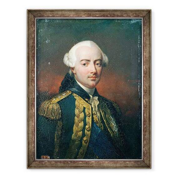 Tablou inramat - Jean Pierre Franque - Portretul lui Charles Henri 1729-94 Conte De Estaing - - Roveli