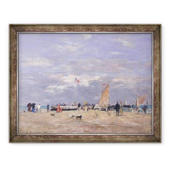 Tablou inramat - Eugene Louis Boudin - Jetty la Deauville - - Roveli