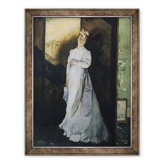 Tablou inramat - Alfred Emile Stevens - Scrisoarea de despartire - - Roveli