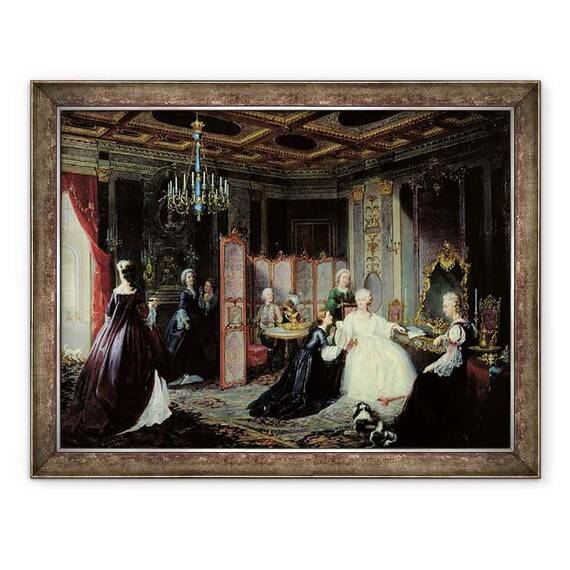 Tablou inramat - Jan Ostoja Mioduszewski - imparateasa Ecaterina cea Mare 1729-96 a primit o scrisoare - - Roveli