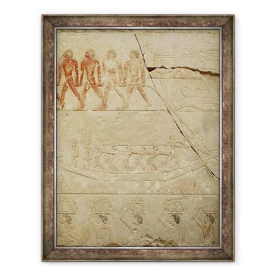 Tablou inramat - Egyptian 6th Dynasty - Sa remorcheze o barca, de la Mastaba lui Mereruka - - Roveli