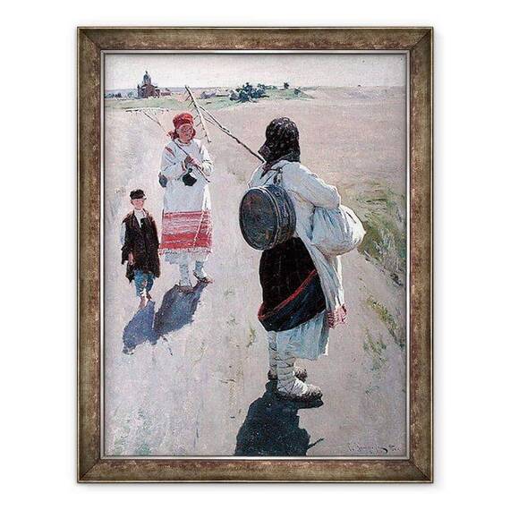Tablou inramat - Sergei Arsenevich Vinogradov - Pe drumul spre munca - - Roveli