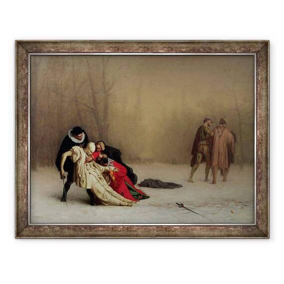 Tablou inramat - Jean Leon Gerome - Duelul dupa Mascarada - - Roveli