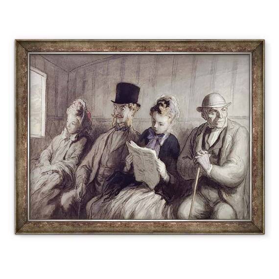 Tablou inramat - Honore Daumier - Transportul de prima clasa - - Roveli