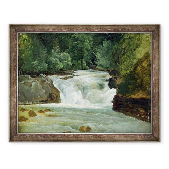 Tablou inramat - Christian Ernst Bernhard Morgenstern - O cascada in Bavaria Superioara - - Roveli